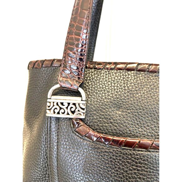 Brighton Black Pebbled Leather Purse with Silver Hardware - Picture 4 of 7